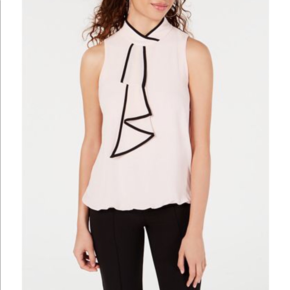 BCX Contrast Bow Blouse - Picture 1 of 3